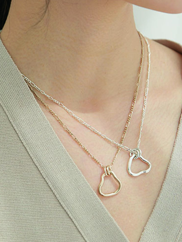 [モノNOR型ウェア] Connection Irregular Necklace（Silver、Gold）韓国